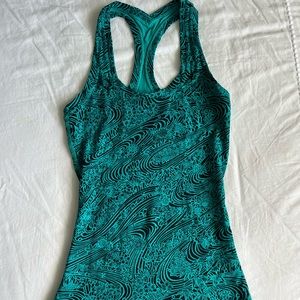 Teal Patterned Lululemon Tank